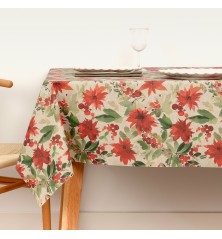 Tovaglia in resina Merry Christmas Fiori 300 x 150 cm