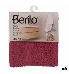 Telo da bagno 50 x 0,5 x 90 cm Rosso Granato (6 Unità)