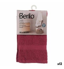 Telo da bagno 30 x 0,5 x 50 cm Rosso Granato (12 Unità)