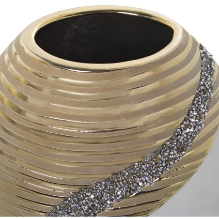 Vaso Alexandra Bianco Champagne Ceramica 12 x 21 x 23 cm