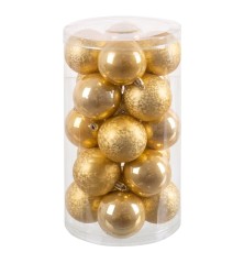 Palle di Natale Oro Dorato Plastica Ø 6 cm (20 Unità)