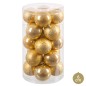 Palle di Natale Oro Dorato Plastica Ø 6 cm (20 Unità)