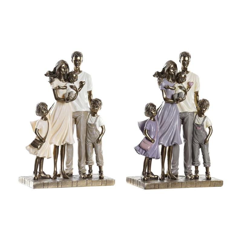 Statua Decorativa 17,5 x 8,5 x 26 cm Dorato Famiglia (2 Unità)