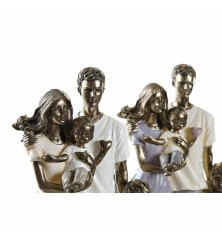 Statua Decorativa 17,5 x 8,5 x 26 cm Dorato Famiglia (2 Unità)