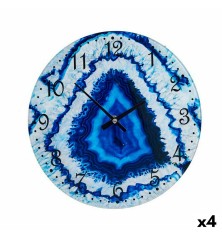 Orologio da Parete Marmo Azzurro Cristallo 30 x 4 x 30 cm (4 Unità)