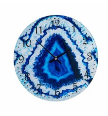 Orologio da Parete Marmo Azzurro Cristallo 30 x 4 x 30 cm (4 Unità)