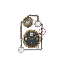 Orologio da Parete DKD Valvole Dorato (50,5 x 12 x 73 cm)