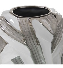 Vaso Alexandra H. Bianco Argentato Ceramica 7 x 13 x 29 cm