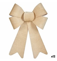 Fiocco Decorazione Natalizia Beige 16 x 24 x 4 cm (12 Unità)