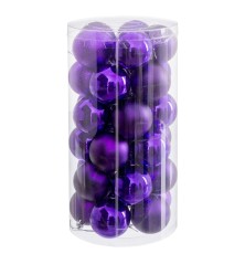 Palle di Natale Lilla Plastica Ø 6 cm (30 Unità)