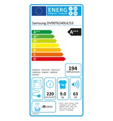 Asciugatrice Samsung DV90T6240LKS3 9 kg