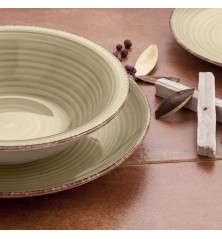 Servizio di Piatti Quid Vita Natura Verde Ceramica 18 Pezzi