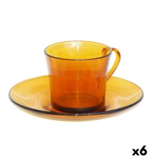 Tazza con Piatto Duralex Ambra (6 Pezzi)