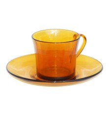 Tazza con Piatto Duralex Ambra (6 Pezzi)