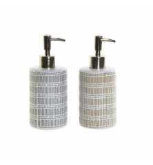 Dispenser di Sapone DKD Home Decor 7,2 x 8 x 18 cm Grigio ABS Gres Boho (2 Unità)