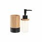 Dispenser di Sapone DKD Home Decor Nero Naturale Bambù polipropilene