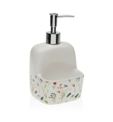 Dispenser di Sapone Versa Sansa Fiori Ceramica 9,4 x 17,8 x 10,5 cm