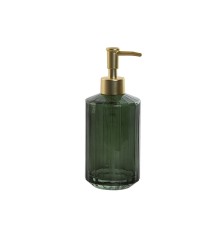 Dispenser di Sapone Home ESPRIT Verde Dorato Alluminio Cristallo ABS 8 x 8 x 19,5 cm