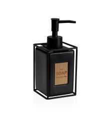 Dispenser di Sapone Versa Nero Ceramica Plastica 6 x 8 x 16 cm