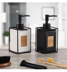 Dispenser di Sapone Versa Nero Ceramica Plastica 6 x 8 x 16 cm