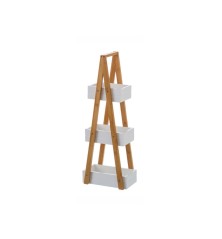 Scaffale da Bagno Bianco Naturale 30 x 19 x 81 cm