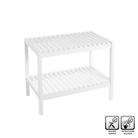 Scaffale da Bagno Bianco 64 x 37 x 53 cm