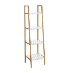 Scaffale da Bagno Bianco Naturale 35 x 35 x 138 cm