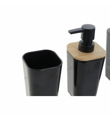 Set da Bagno Nero Bambù 11,5 x 11,5 x 38 cm