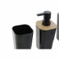 Set da Bagno Nero Bambù 11,5 x 11,5 x 38 cm