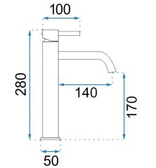 Rubinetto lavabo Long alto