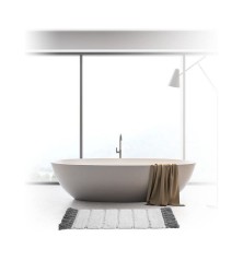 Tappeto da bagno Grigio Cotone 50 x 75 cm