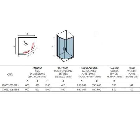 Box Doccia Bianco semicircolare