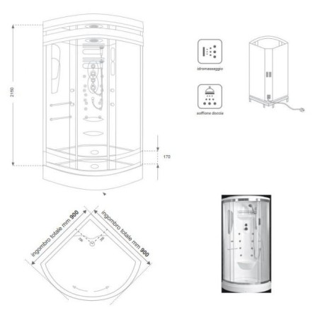 Cabina doccia idromassaggio