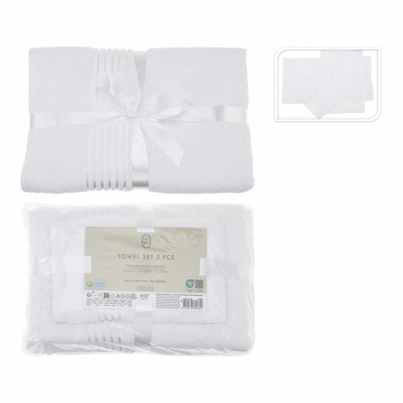 Set di asciugamani Essentials Bianco (3 Pezzi)