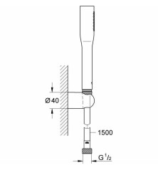 Un doccino con tubo Grohe 150 cm