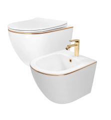 SET WC + BIDET CARLOS BIANCO ORO