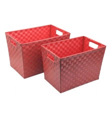 Cestino Multiuso Versa Rosso 2 Pezzi (21,5 x 22,5 x 33 cm)