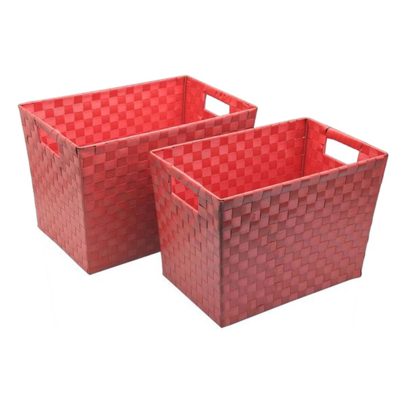 Cestino Multiuso Versa Rosso 2 Pezzi (21,5 x 22,5 x 33 cm)