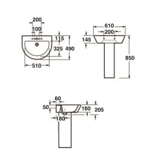 Lavabo a colonna ceramica Arghos