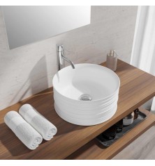 Lavabo da appoggio circolare con decorazioni