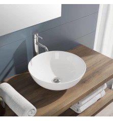 Lavabo da appoggio circolare bianco semplice