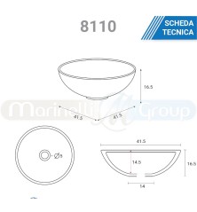 Lavabo da appoggio circolare bianco semplice