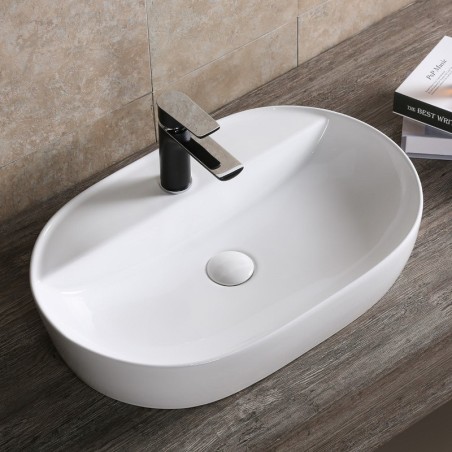 Lavabo da appoggio ovale Apollon con foro mix