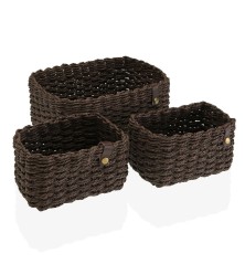 Set di Cestini Versa Marrone Carta 19 x 12 x 26 cm