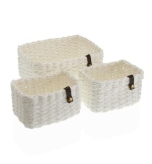 Set di Cestini Versa Bianco Carta 19 x 12 x 26 cm