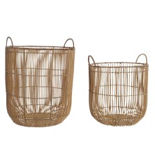 Set di Cestini DKD Home Decor Rattan (40 x 40 x 51,5 cm)