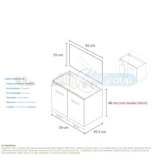 Mobile bagno Blum 2 modelli 60cm