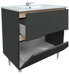 Mobile o Composizione bagno grigio antracite 2 modelli 80 cm