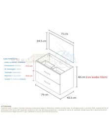 Composizione bagno Lindas con colonna 80cm