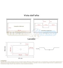 Composizione bagno Lindas con colonna 80cm